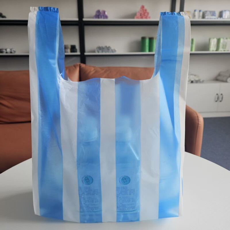 HDPE Wholesale Price High Strength Disposable PE Stripes Color Plastic T-Shirt Bag