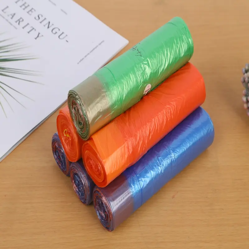 Custom Factory Supply  PE Plastic Drawstring Garbage Bags on Roll